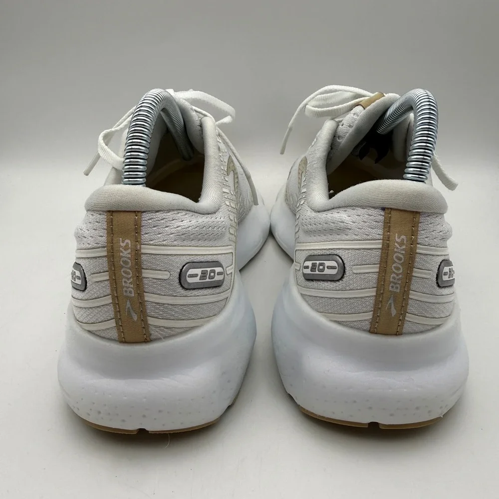 Brooks Glycerin 20 Running Shoes Womens 7.5 White Gold Neutral Cushion